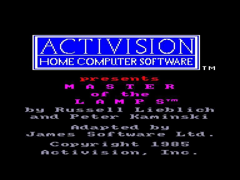 screenshot du jeu Amstrad CPC Master of the Lamps