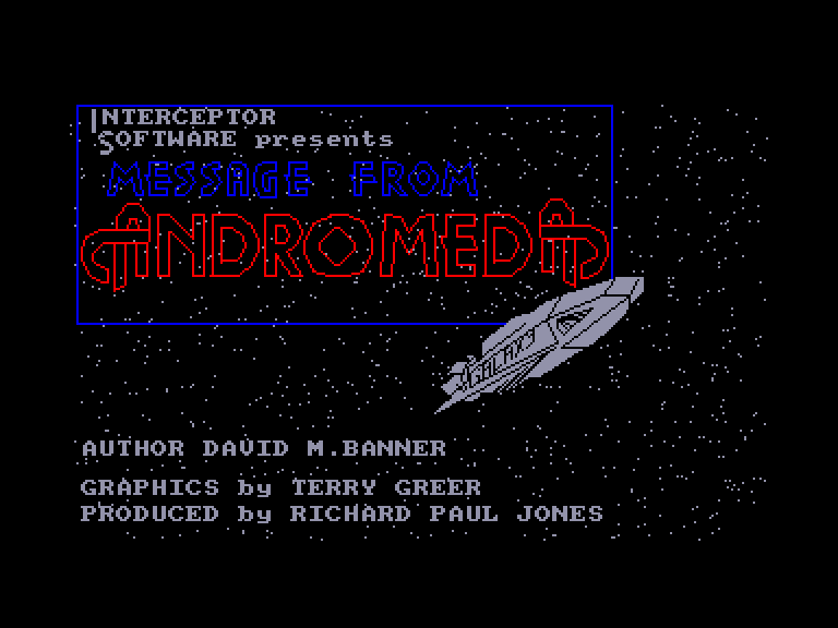 screenshot of the Amstrad CPC game Message from Andromeda