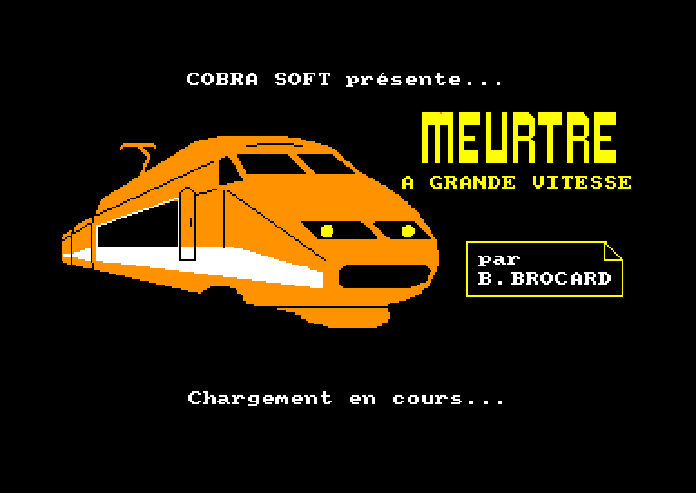 screenshot of the Amstrad CPC game Meurtre a grande vitesse