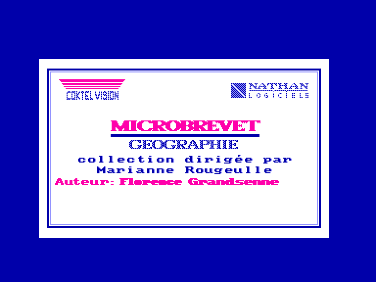 screenshot du jeu Amstrad CPC Micro Brevet - G&eacute;ographie