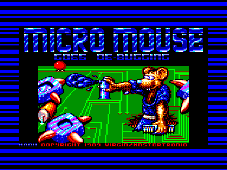 screenshot of the Amstrad CPC game Micro Mouse goes de-bugging