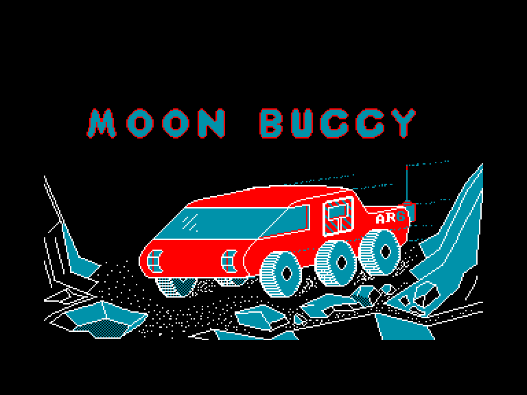 screenshot of the Amstrad CPC game Moon buggy