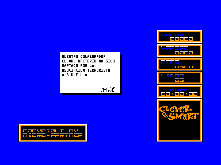 screenshot of the Amstrad CPC game Mortadelo y filemon