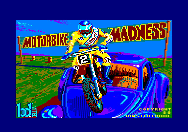 screenshot of the Amstrad CPC game Motorbike madness