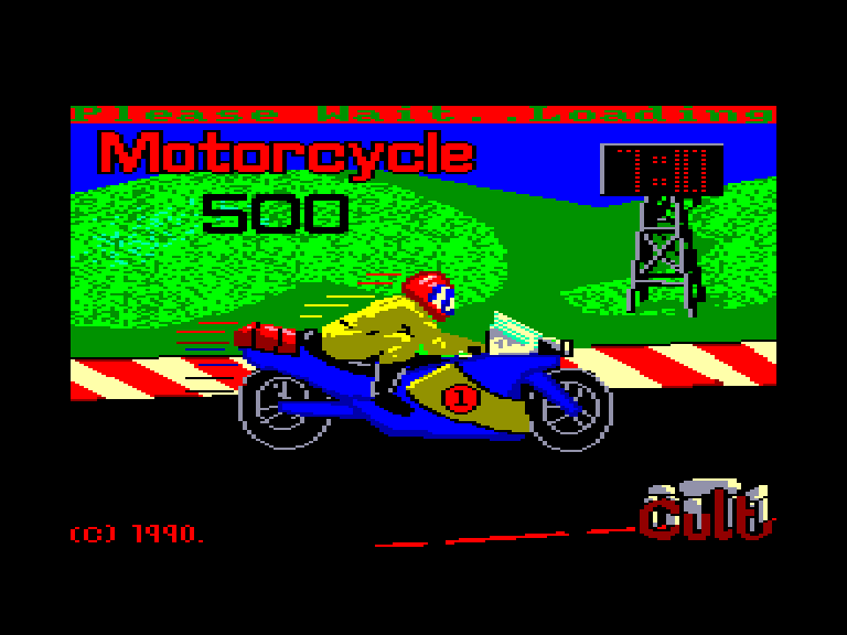 screenshot of the Amstrad CPC game Motorcycle 500