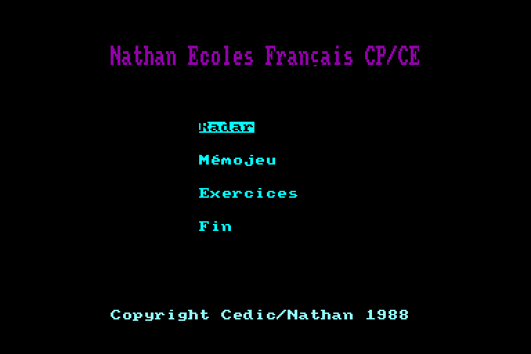 screenshot du jeu Amstrad CPC Nathan Ecoles Francais CP - CE1