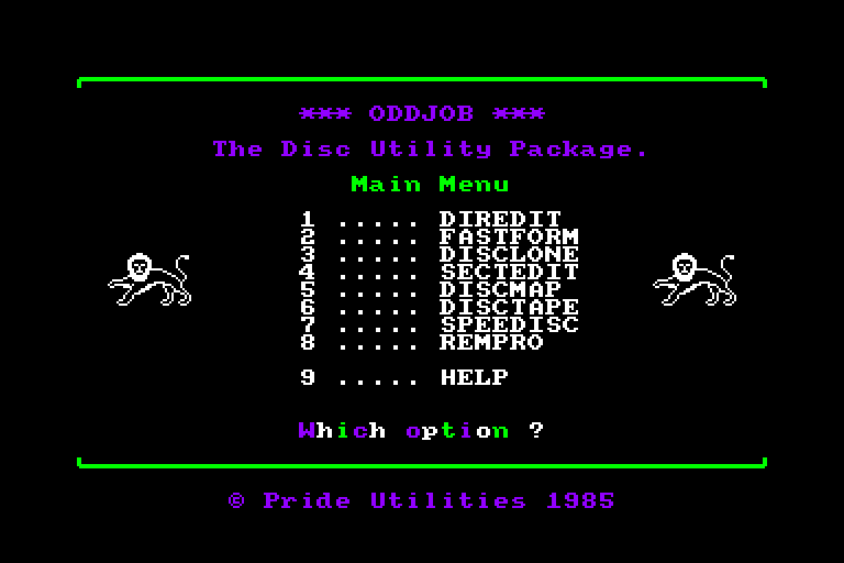 screenshot of the Amstrad CPC game Oddjob