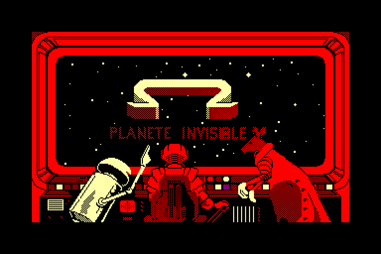 screenshot of the Amstrad CPC game Omega planete invisible