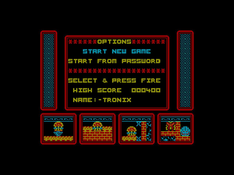 screenshot of the Amstrad CPC game One man and his droid