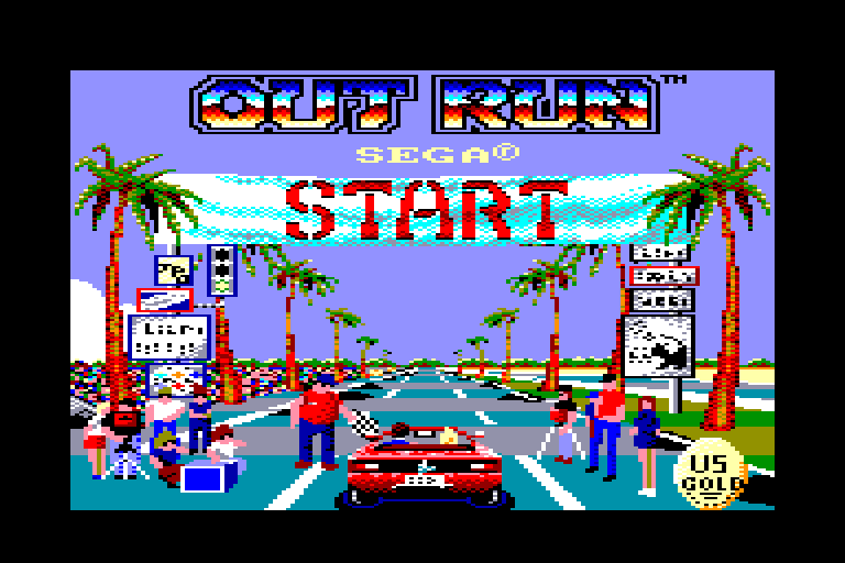 screenshot du jeu Amstrad CPC Out Run