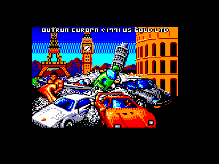 screenshot du jeu Amstrad CPC Out Run Europa