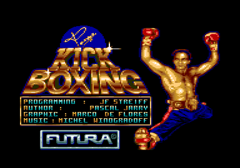 screenshot of the Amstrad CPC game Panza Kick Boxing [CPC+]