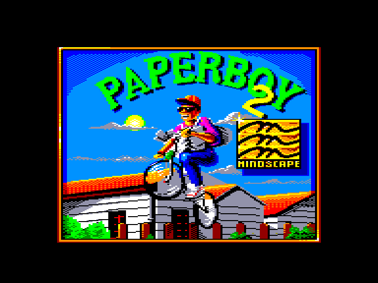 screenshot of the Amstrad CPC game Paperboy 2