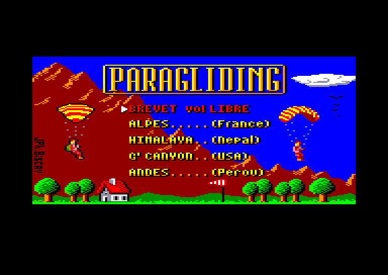 screenshot du jeu Amstrad CPC Paragliding Simulation