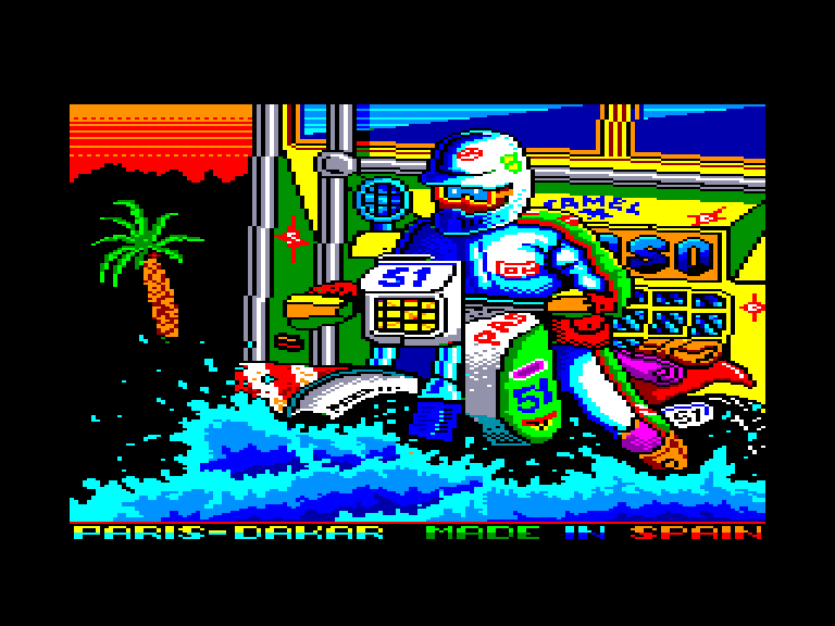screenshot du jeu Amstrad CPC Paris-Dakar
