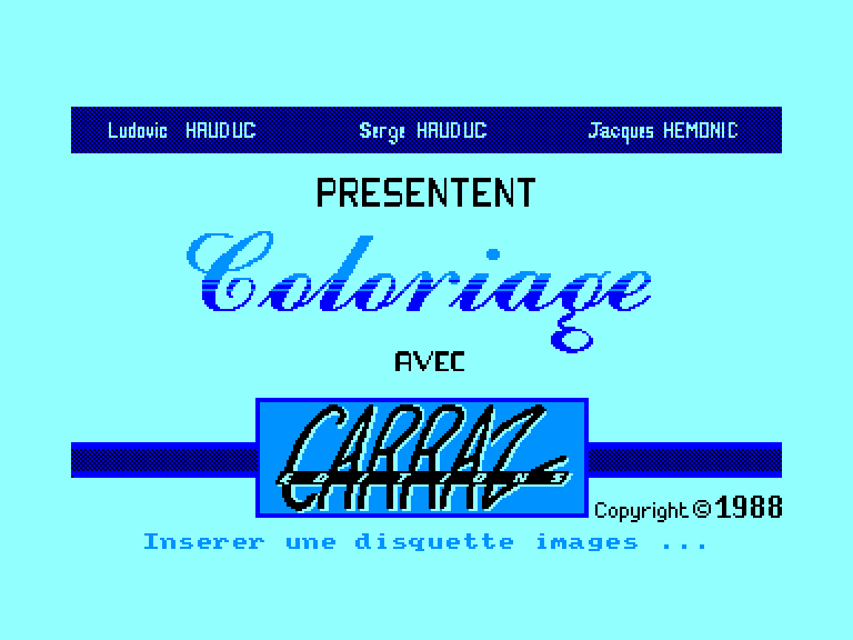 screenshot of the Amstrad CPC game Petits Coloriages Malins - Volume 1