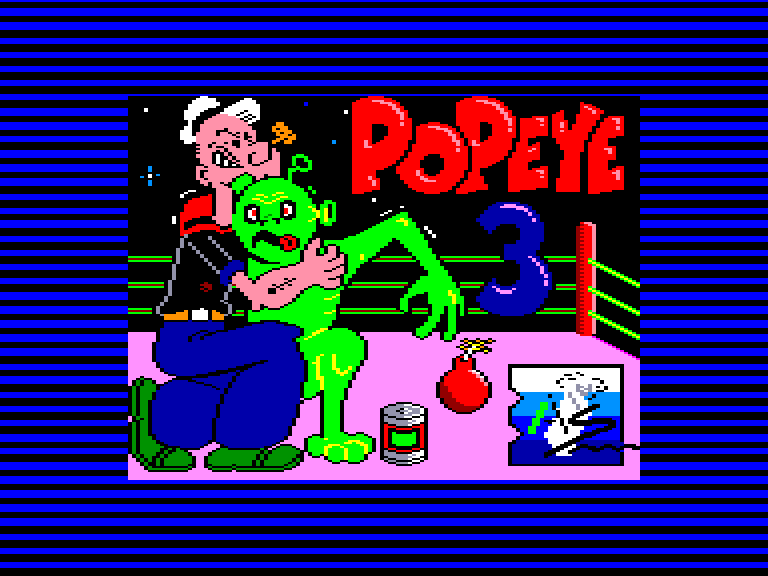 screenshot du jeu Amstrad CPC Popeye 3 - Wrestle Crazy