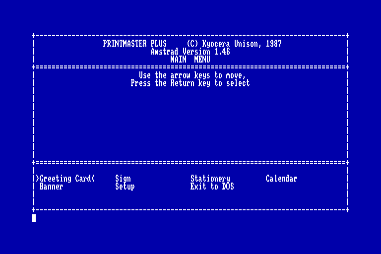 screenshot du jeu Amstrad CPC PrintMaster Plus