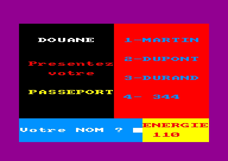screenshot of the Amstrad CPC game Prisonnier (le)