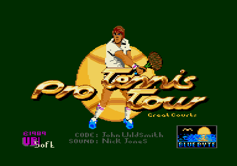screenshot of the Amstrad CPC game Pro Tennis Tour - Great Courts