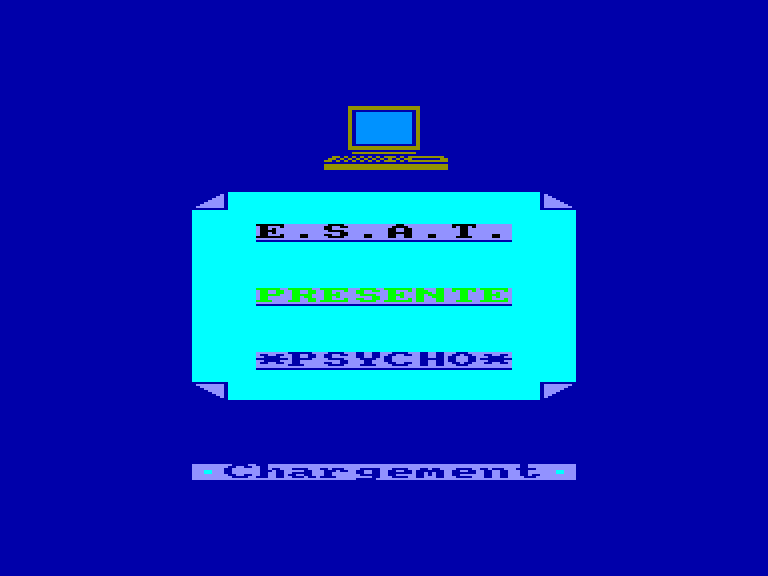 screenshot of the Amstrad CPC game Psycho-Test