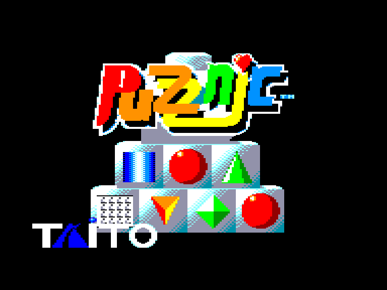 screenshot of the Amstrad CPC game Puzznic