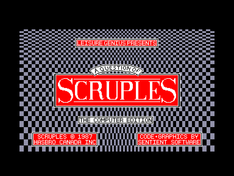 screenshot of the Amstrad CPC game Question of Scruples (a)