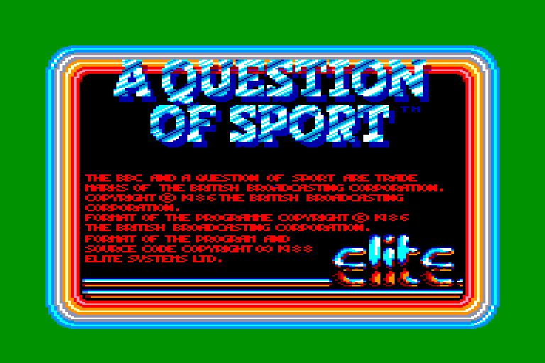 screenshot du jeu Amstrad CPC Question of sport (a)