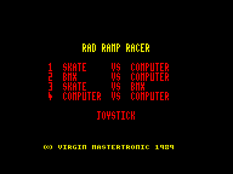 screenshot du jeu Amstrad CPC Rad ramp racer