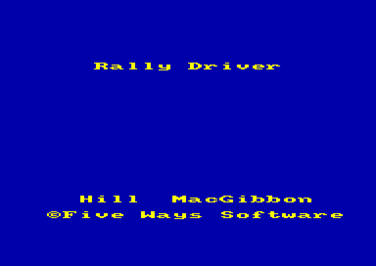 screenshot of the Amstrad CPC game Rally driver