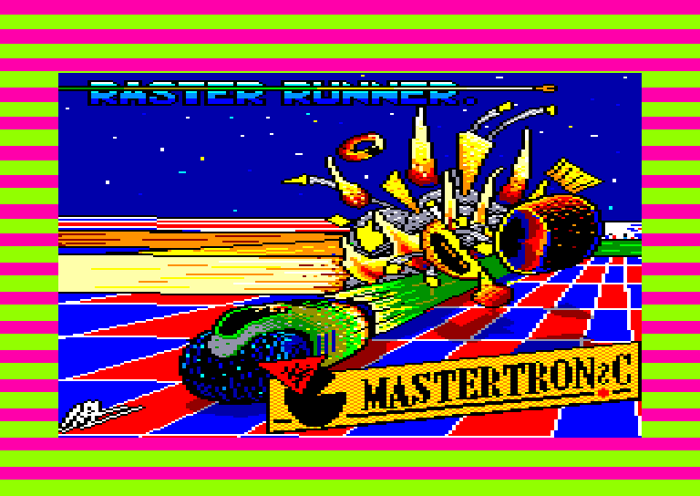 screenshot of the Amstrad CPC game Raster runner
