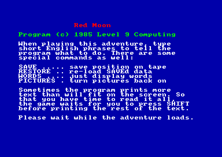 screenshot du jeu Amstrad CPC Red Moon