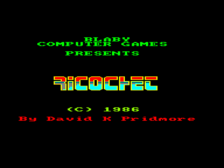 screenshot du jeu Amstrad CPC Ricochet (Blaby)
