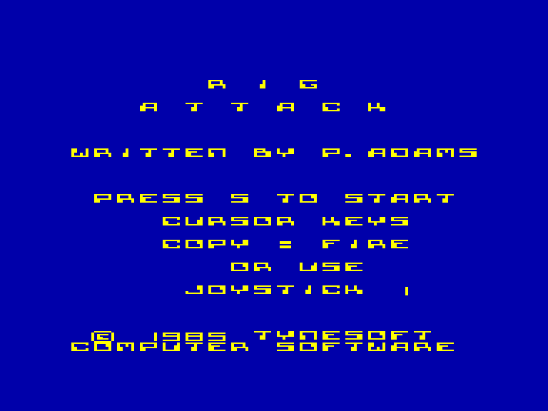 screenshot du jeu Amstrad CPC Rig attack