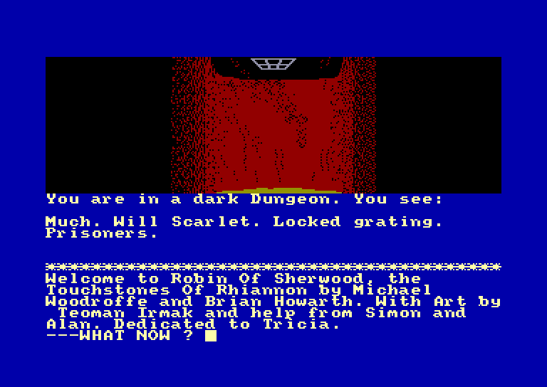screenshot of the Amstrad CPC game Robin of Sherwood