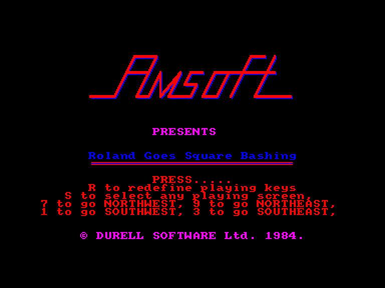 screenshot du jeu Amstrad CPC Roland goes square bashing