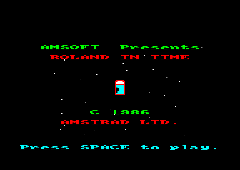 screenshot of the Amstrad CPC game Roland in time