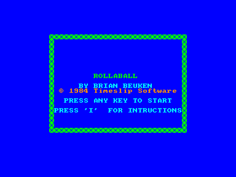 screenshot of the Amstrad CPC game Rollaball