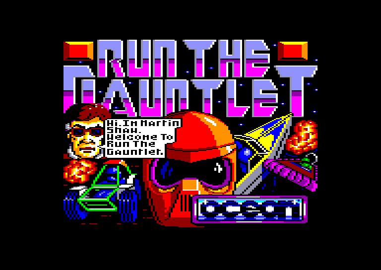 screenshot of the Amstrad CPC game Run the gauntlet