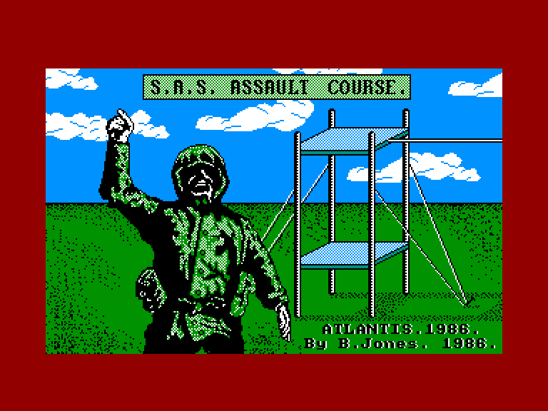 screenshot of the Amstrad CPC game Sas assault course
