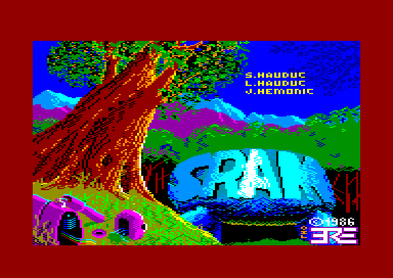 écran de chargement du jeu d'aventure graphique SRAM sur Amstrad CPC