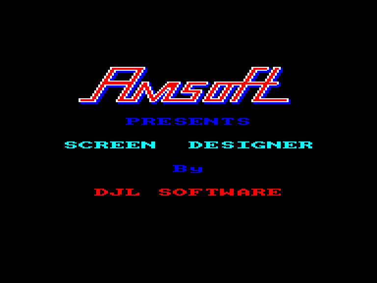 screenshot of the Amstrad CPC game Screen Designer
