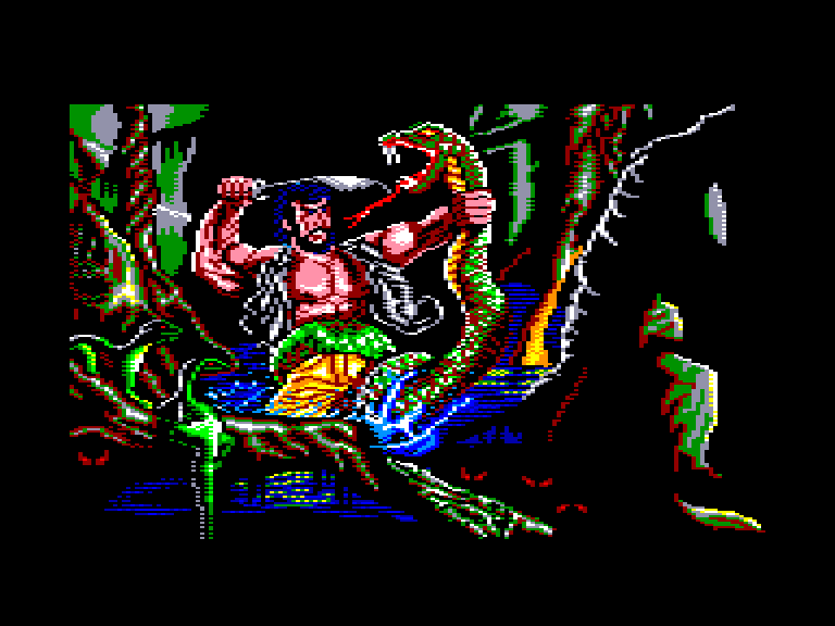 screenshot of the Amstrad CPC game Senda salvaje