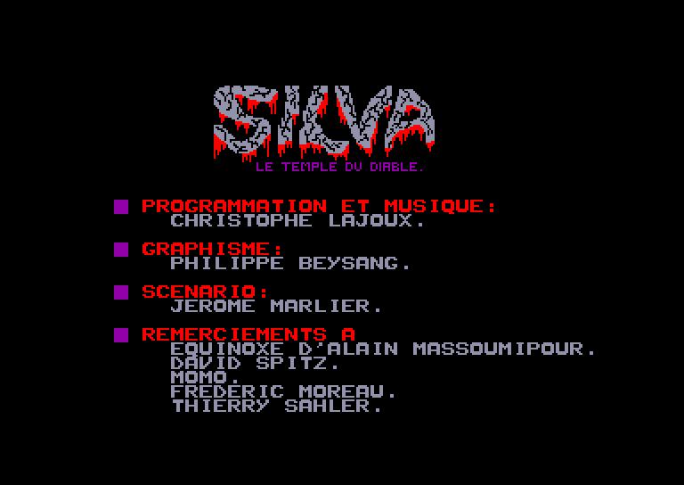 screenshot of the Amstrad CPC game Silva
