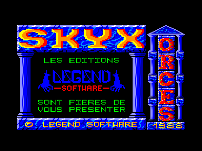 screenshot of the Amstrad CPC game Skyx