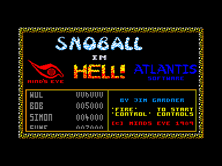 screenshot of the Amstrad CPC game Snoball in hell
