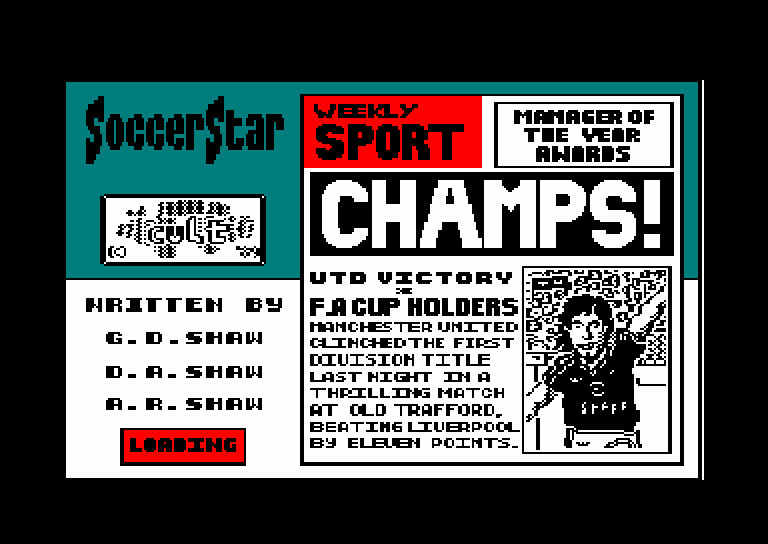 screenshot of the Amstrad CPC game Soccer star