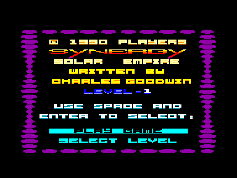 screenshot du jeu Amstrad CPC Solar Empire