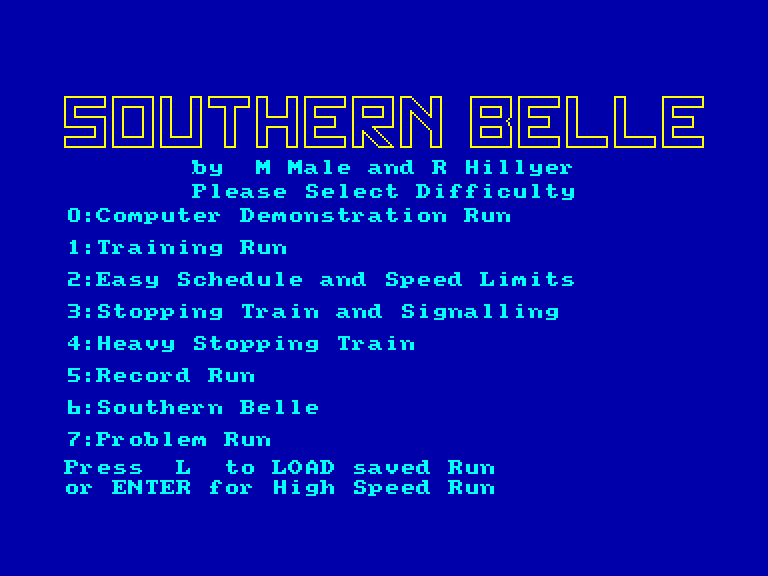 screenshot of the Amstrad CPC game Southern belle
