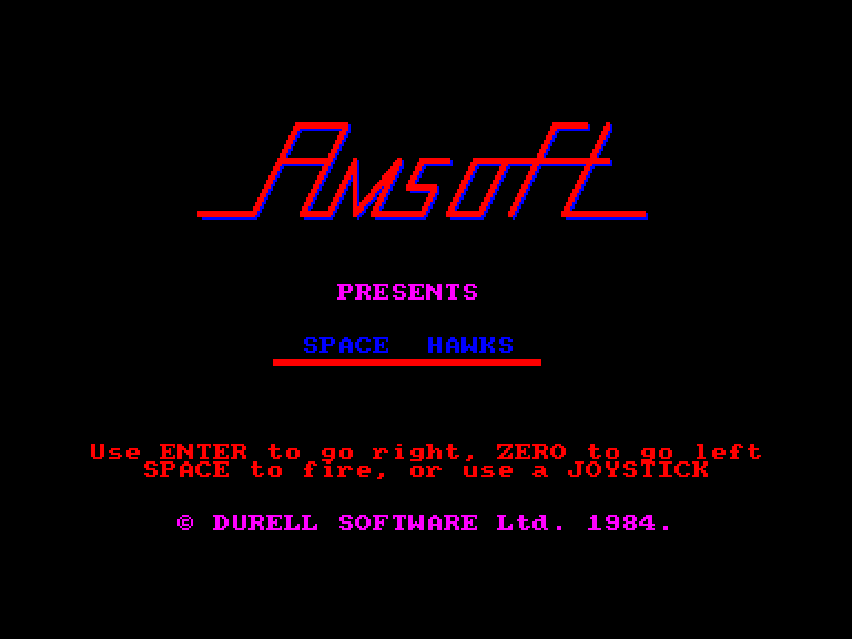 screenshot of the Amstrad CPC game Space Hawks